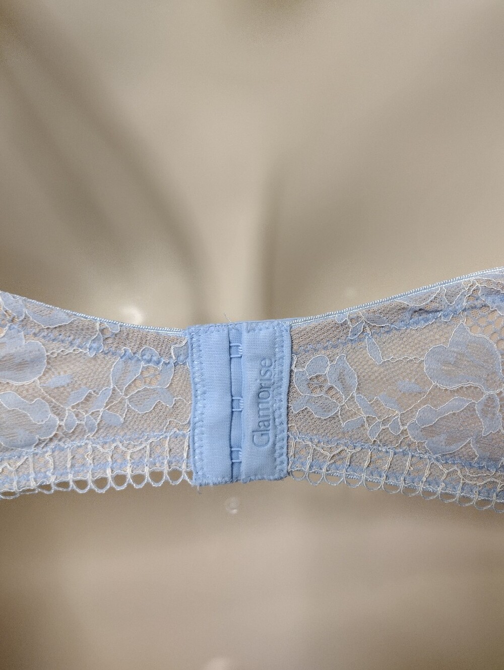 Glamorise Perfect A Shape Sexy Blue Lace Wireless Push-up Bra Size 42A - Picture 5 of 8